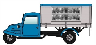 NPE Modellbau NA88184 - H0 Goliath GD 750 Metzgereiwagen in Blau